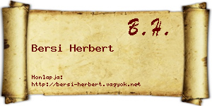 Bersi Herbert névjegykártya